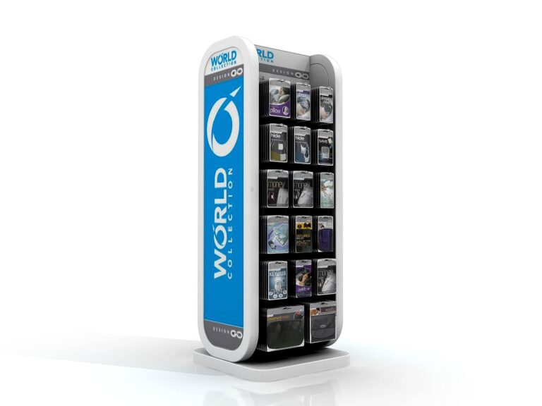 Wizualizacja obrotowego stojaka World Design Go